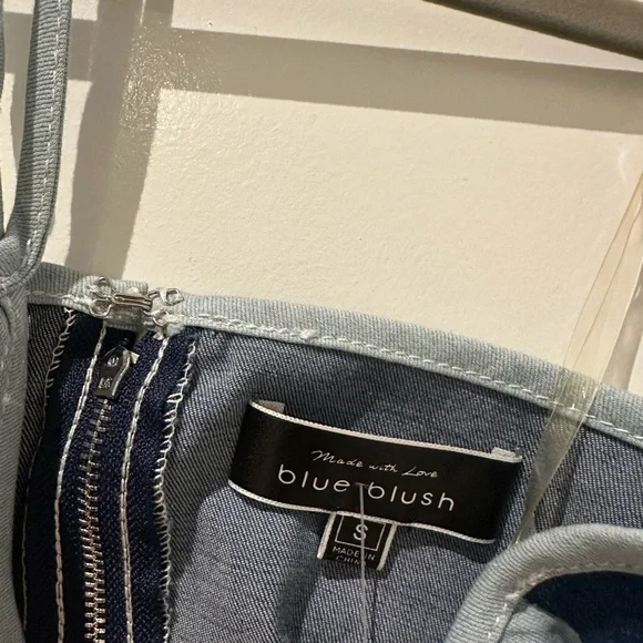 Denim Colorblock Halter Top - Picture 5 of 5